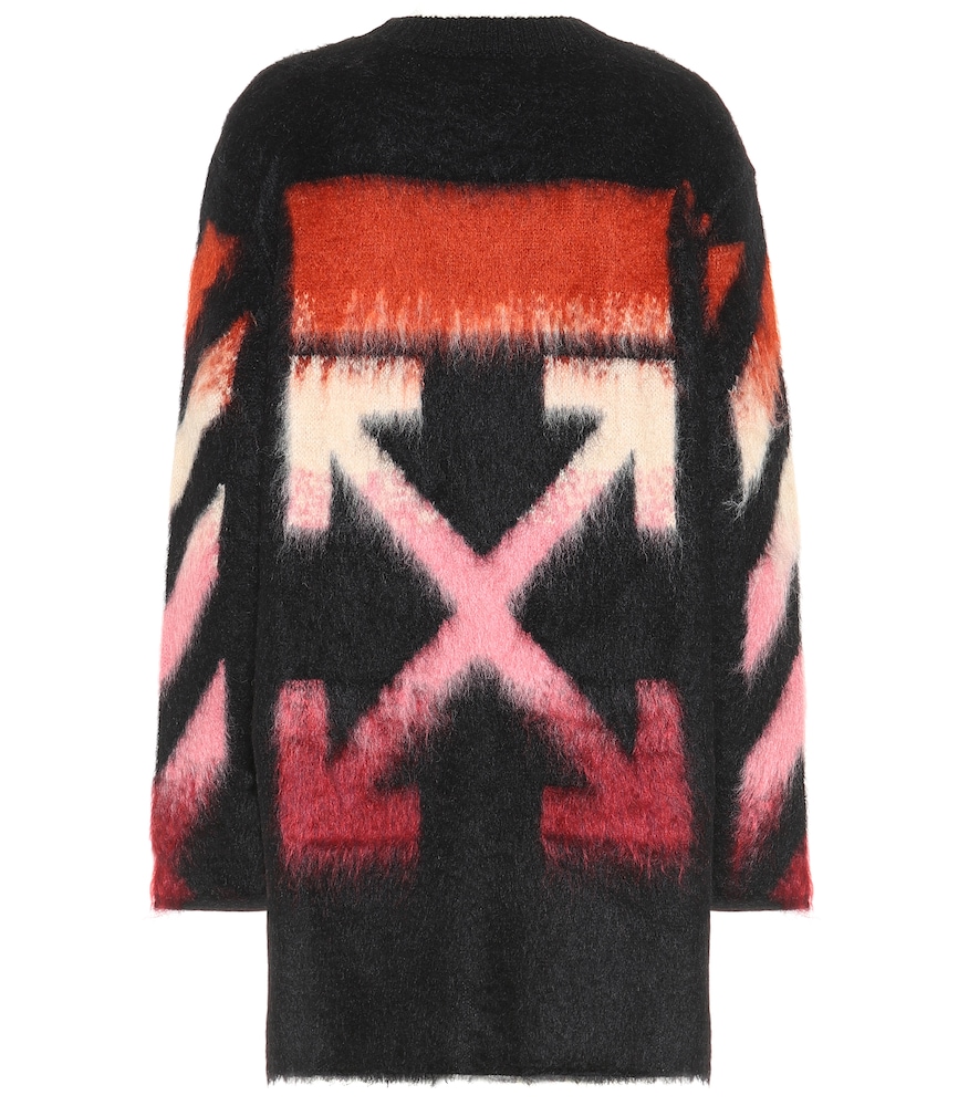 Virgil Abloh's logocentric approach is refined with this black mohair-blend sweater dress from Off-W