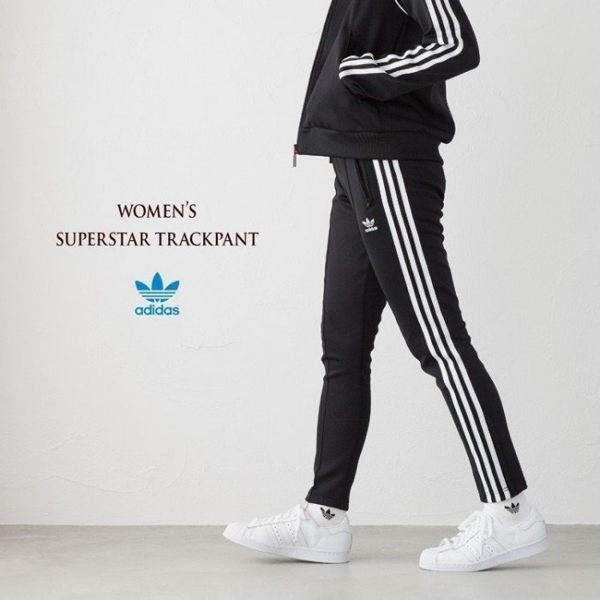 愛迪達 ADIDAS ORIGINALS 三葉草 CE2400女運動褲 基本款 黑色 黑白 三條 窄版 運動長褲/澤米