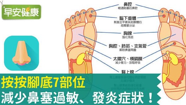 7個腳底穴道功效，按對腳底穴道減少過敏、發炎症狀！