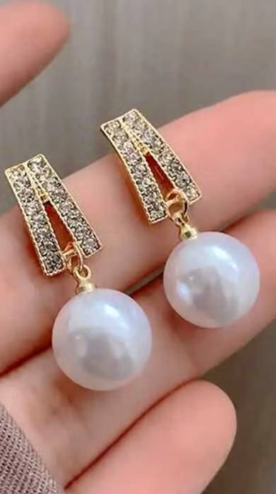 🟥💜 (T18) Aura Beauty Shop - ต่างหูไข่มุก