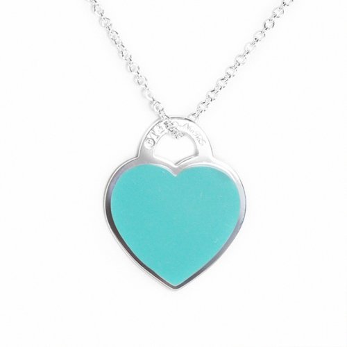 【Tiffany & Co.】新款藍綠雙面愛心純銀項鍊