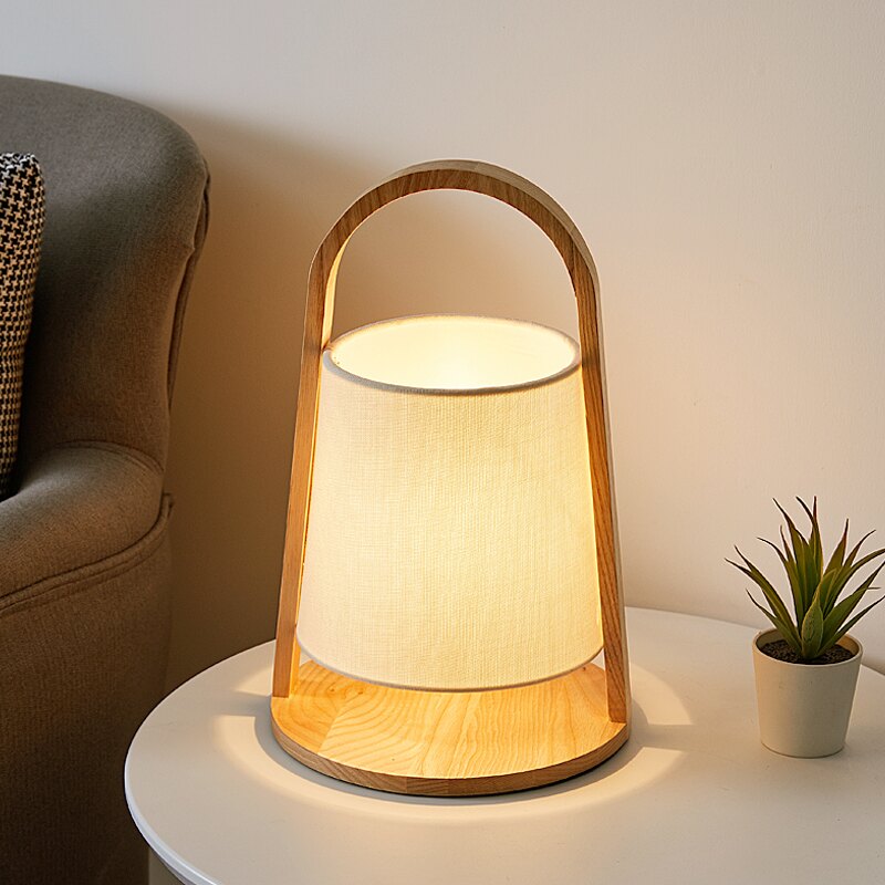 臺燈北歐ins實木文藝書桌夜燈臥室簡約現代創意床頭閱讀小臺燈