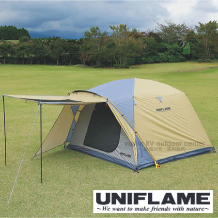 【日本 UNIFLAME】REVO 鋁合金防水透氣5~6人頂級露營帳蓬套餐組(270×270cm/含睡墊/地布) 家庭帳棚/681022