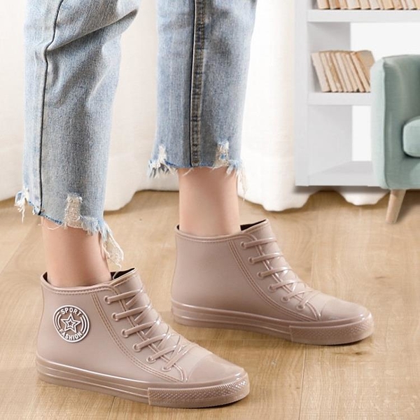 韓國時尚雨鞋女士夏季春秋廚房工作膠鞋套鞋防水鞋女款雨靴勞保鞋