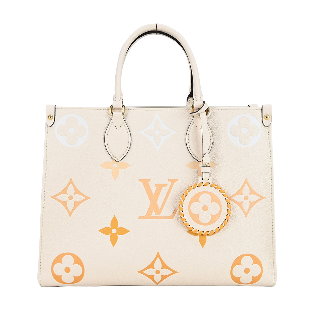 Louis Vuitton OnTheGo MM 經典Monogram漸層手提/肩背包(米色)