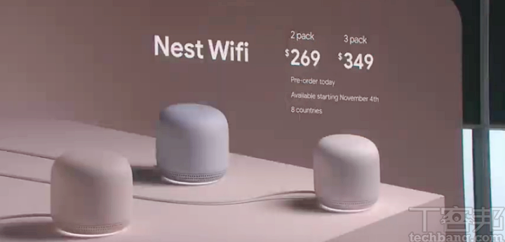 一機兩用 Google Nest WiFi 登場！不僅是 Mesh 網路路由器，更可作為智慧音箱，售價 269 美元起