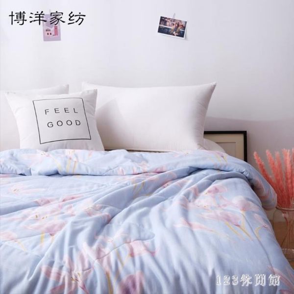 夏被空調被夏涼被棉質全棉印花被子可水洗機洗薄款被芯 AW17308【123休閒館】