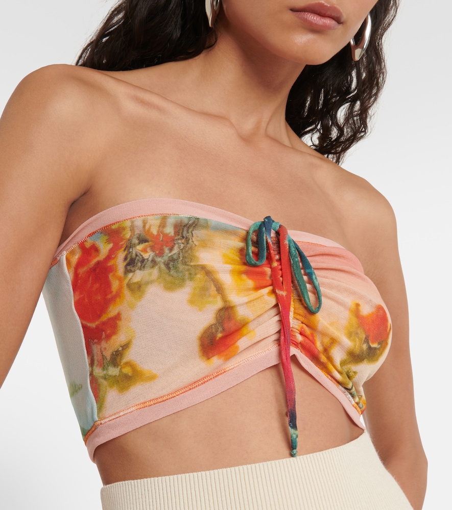 Jean Paul Gaultier Scarf floral tulle crop top