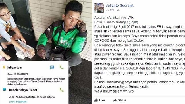 Kisah Lengkap Order Go-Food Fiktif yang Jadi Viral di Media Sosial