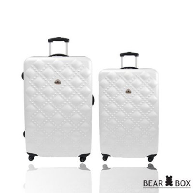 【 BEAR BOX】時尚香奈兒系列ABS材質霧面輕硬殼行李箱｜24吋+20吋/天使白