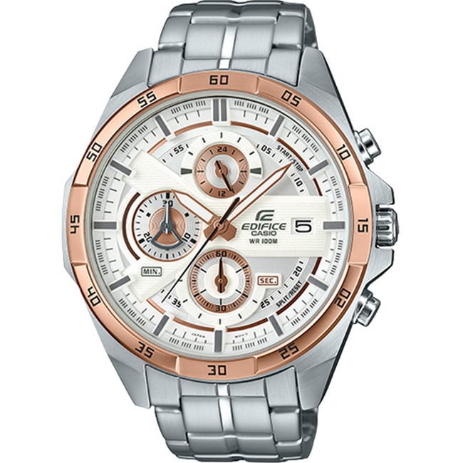 CASIO EDIFICE速動風潮三眼男錶(IP金框)EFR-556DB-7A