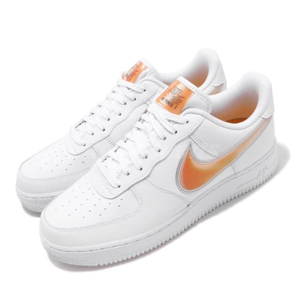 Nike 休閒鞋 Air Force 1 07 LV8 3 白 橘 漸層勾勾 男鞋 運動鞋【PUMP306】 AO2441-102
