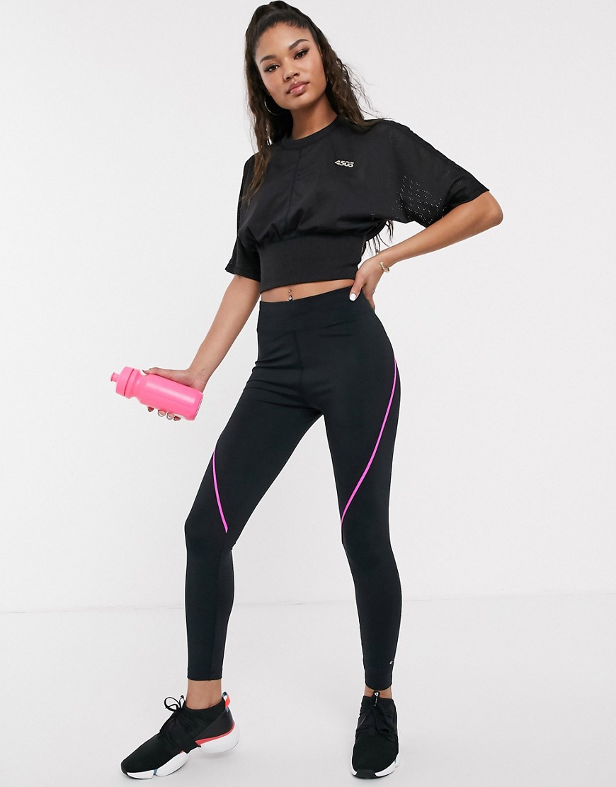 Leggings by ASOS 4505 For exercise or everyday wear High rise Stretch waistband Contrast piping Bran