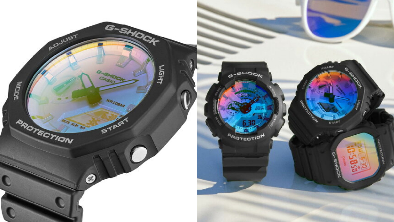 CASIO G-SHOCK 農家橡樹 炫彩玻璃 雙顯腕錶