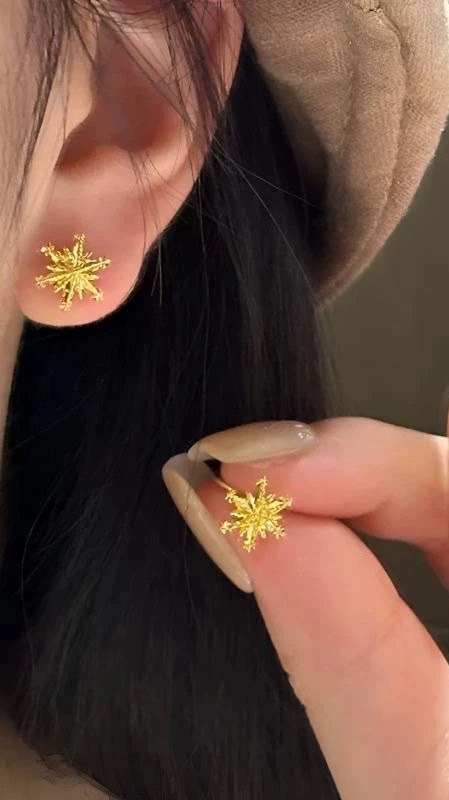 🟥💜 (R36) ทองมากมี - ต่างหูคริสตัล