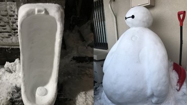 神人出沒！東京降下大雪後 路上出現大量幽默「雪雕」作品！