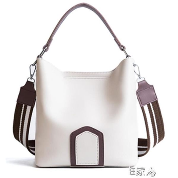 寬肩帶水桶包子母手提包