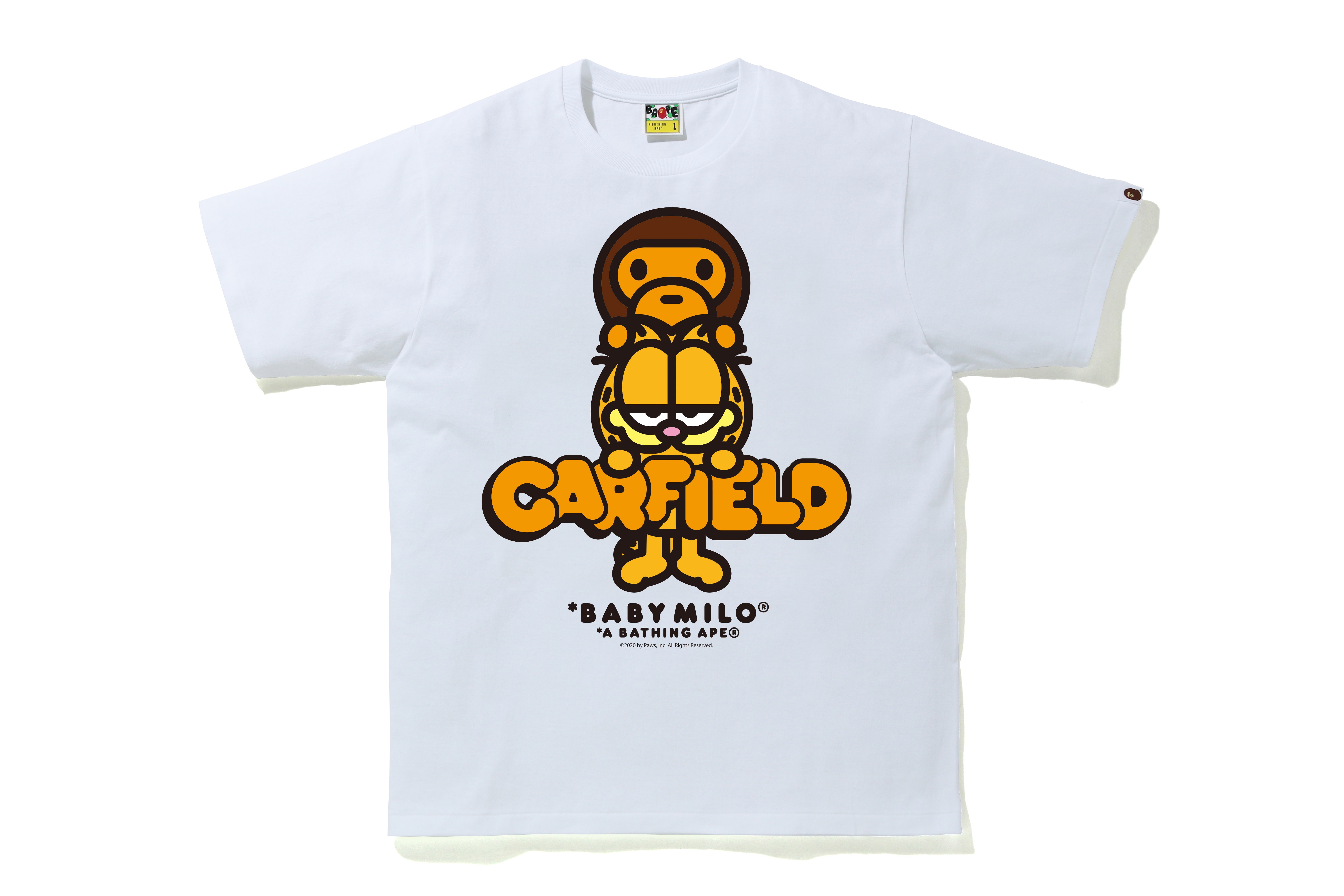 美品⭐️BAPE KIDS ガーフィールド Tシャツ 120cm正規品 ア ベイシング エイプ、ベイビーマイロ調の「ガーフィールド」を