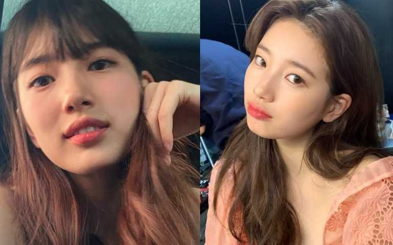  右邊是秀智去年的眉型，明顯與今年的原生眉差很多，wbr也更加自然年輕！（圖／IG） 