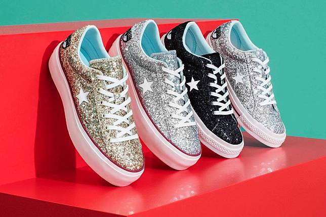 chiara ferragni x converse one star platform glitter