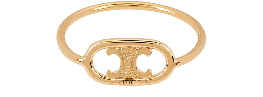 CELINE Maillon Triomphe Thin Ring in Brass with Gold Finish