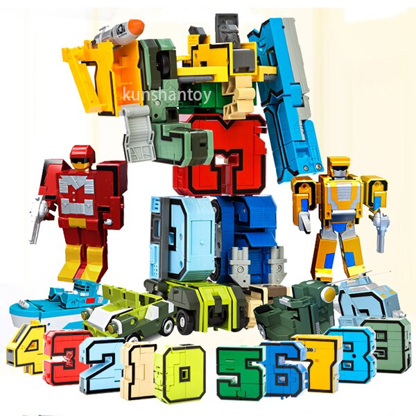 【崑山玩具X日韓精品】變形數字套裝禮盒/數字變形機器人/益智拼裝