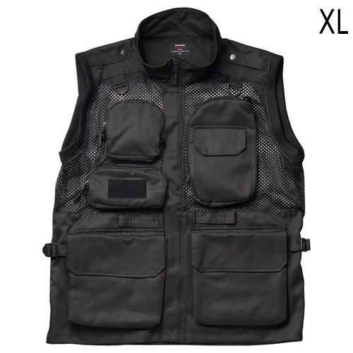 配有許多用於存放小鏡頭的口袋，例如可互換鏡頭，緊湊型相機，濾鏡，頻閃燈，迷你三腳架和拍攝所需的智能手機，背面有一個大口袋用於存放A4尺寸的文檔。是的。它是一種立領（項圈）規格，可以自然穿著，並在從脖子