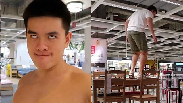 李堉睿擅闖IKEA，業者將提告。圖／翻攝YouTube