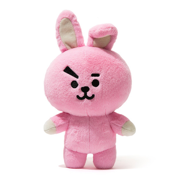 BT21 COOKY 站姿玩偶 (M) 擺在床頭，讓BT21隨時陪伴著你。還有更具份量的JUMBO款可選喔。 產地:中國大陸 材質: 聚酯纖維 規格: 200x110x340mm 注意事項 1. 本館