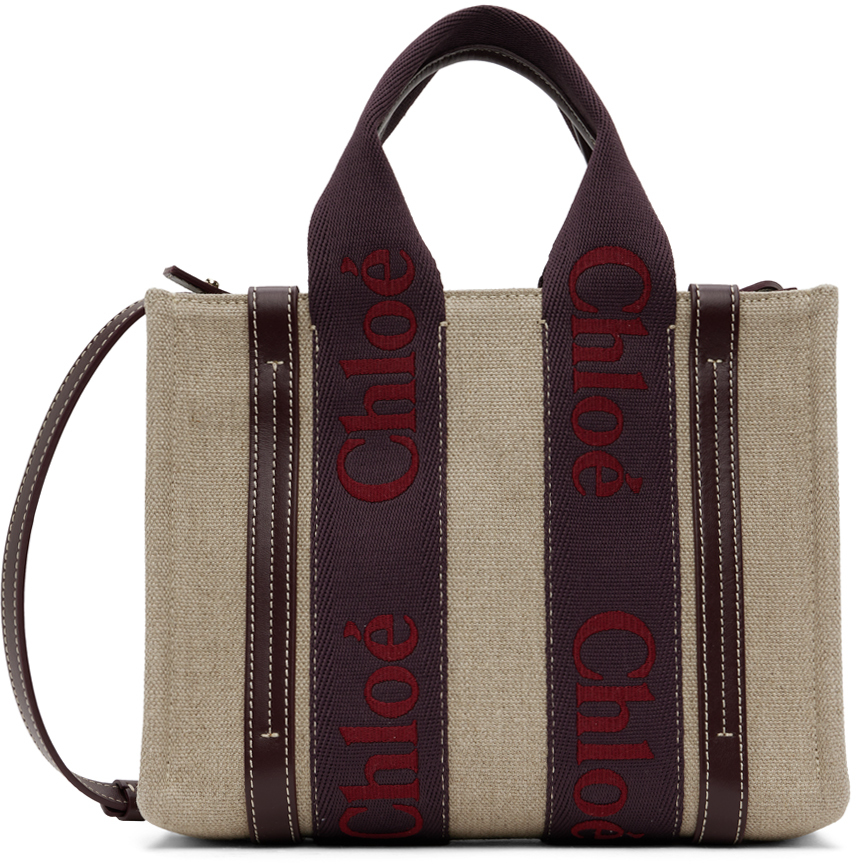 Chloé 米色小号 Woody 托特包