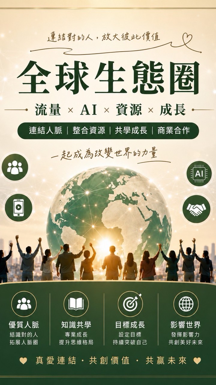 全球生態圈｜流量 × AI × 資源 × 成長