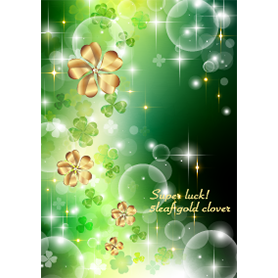 ぐんぐん全運気UP!ゴールド五葉クローバー