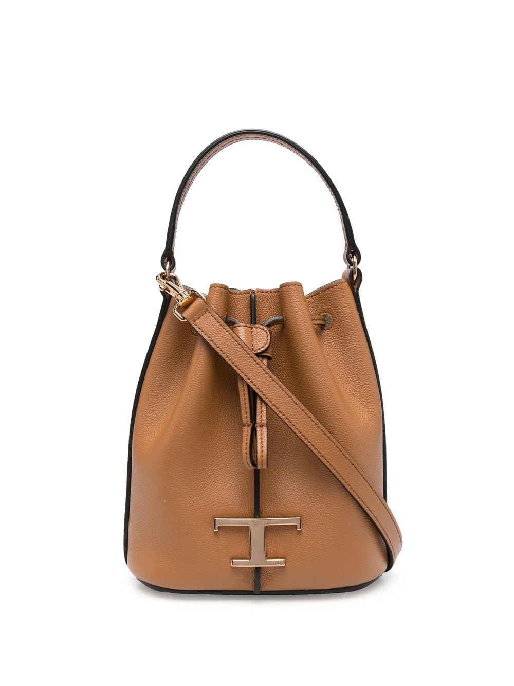 Tod's - logo-charm leather bucket bag - women - Calf Leather - One Size - Brown