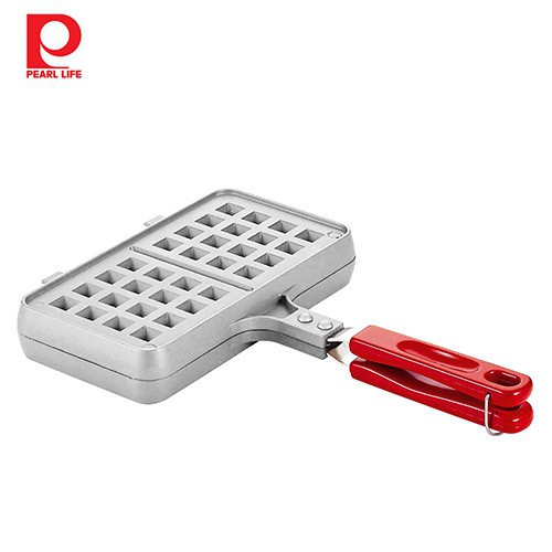 【日本珍珠金屬】鬆餅不沾雙面烤盤-銀灰色