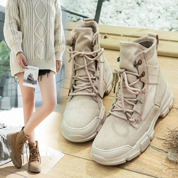 單靴 短靴 馬丁靴 女英倫風學生女靴子女 糖果時尚