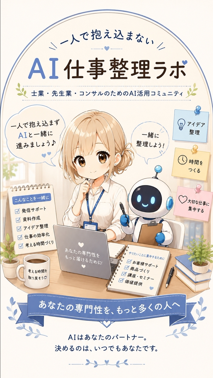 一人で抱え込まないAI仕事整理ラボ