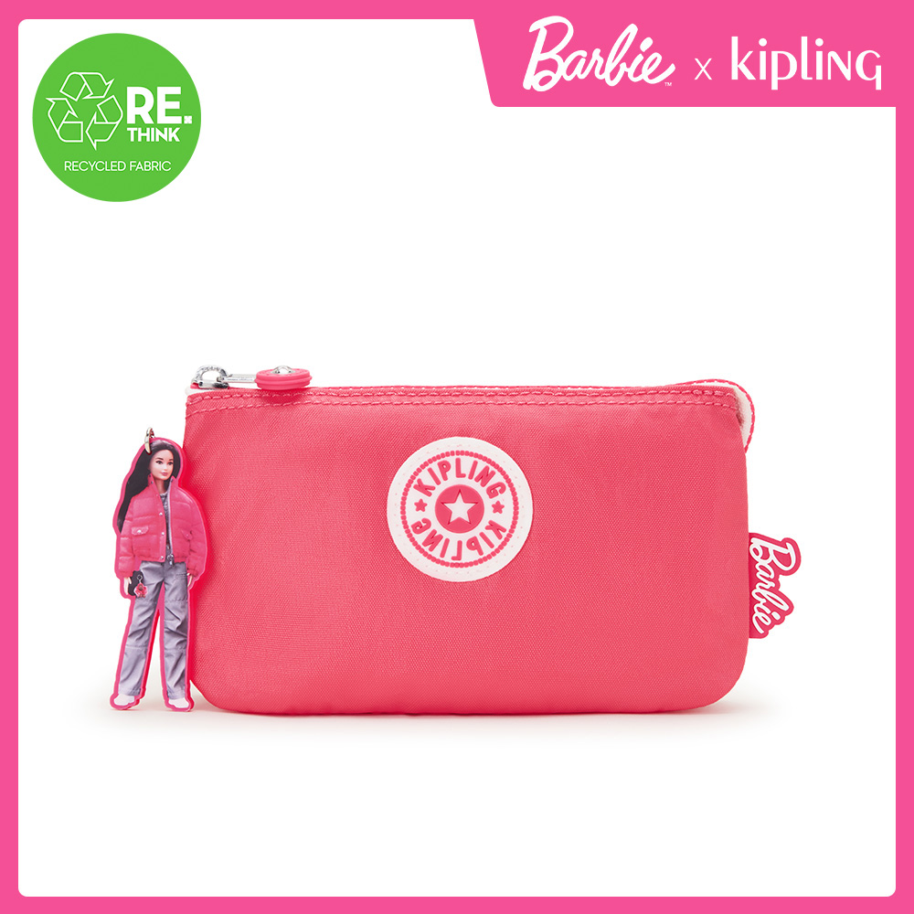 Kipling x BARBIE俏麗芭比粉三夾層配件包-CREATIVITY L