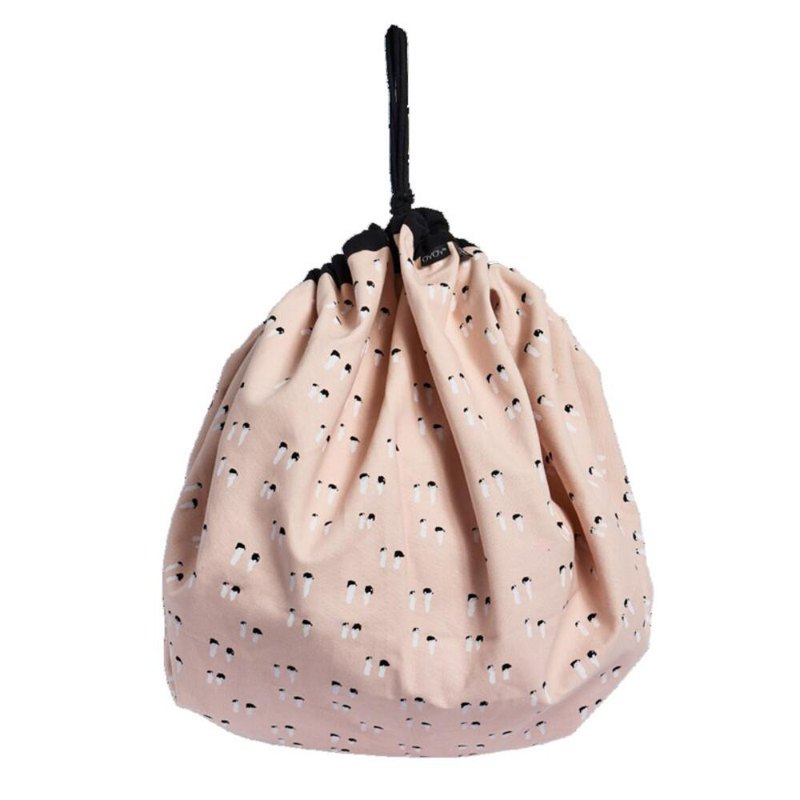 100%有機棉 ，尺寸：D138 cm，手工製品，快速收納玩具的寶物袋，居家整理輕鬆容易