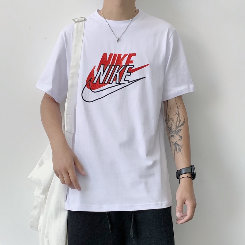 Nike耐吉雙勾鏤空印花情侶短袖 間約短袖 運動衫 潮男T 簡潔圓領T 大尺碼短袖 男生女生衣著 男t女t 經典潮T GZ 664#
