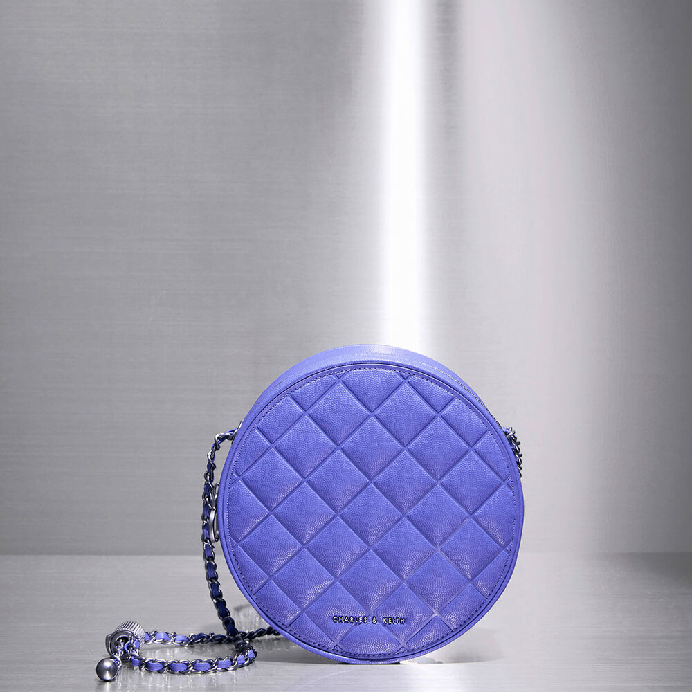 Kwan 菱格鍊帶小圓包