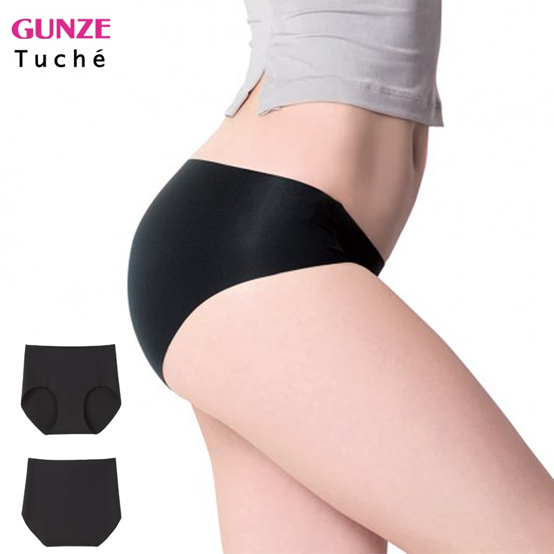 ♡ Vivace JP ♡ 日本製~GUNZE 郡是Tuche 全無縫無痕無壓力低腰內褲 黑色 D15