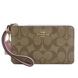 ◎◆輕巧便利 收納方便|◎◆兼具耐用百搭與典雅氣質|◎品牌:COACH品牌定位:國際精品背法:手拿包款:手拿包顏色:粉紅色系,棕色系外層材質:PVC/合成皮內層材質:布面流行元素:印花/彩繪/圖騰適用
