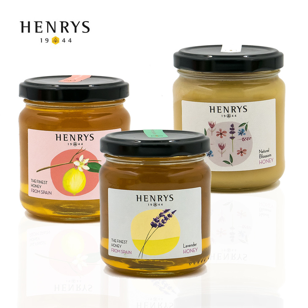 【HENRYS】西班牙原裝進口蜂蜜-百花/薰衣/檸檬花蜜優惠組合(250g)