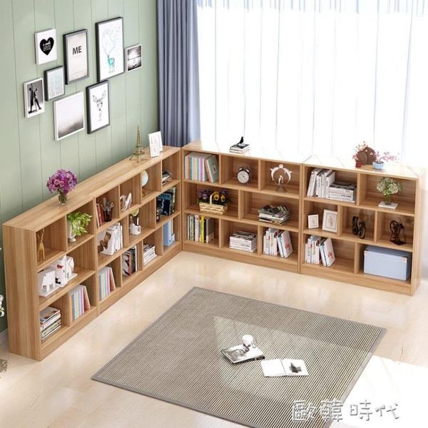 書架落地簡約現代置物收納架仿實木簡易多層書櫃桌上學生兒童書櫥 歐韓時代