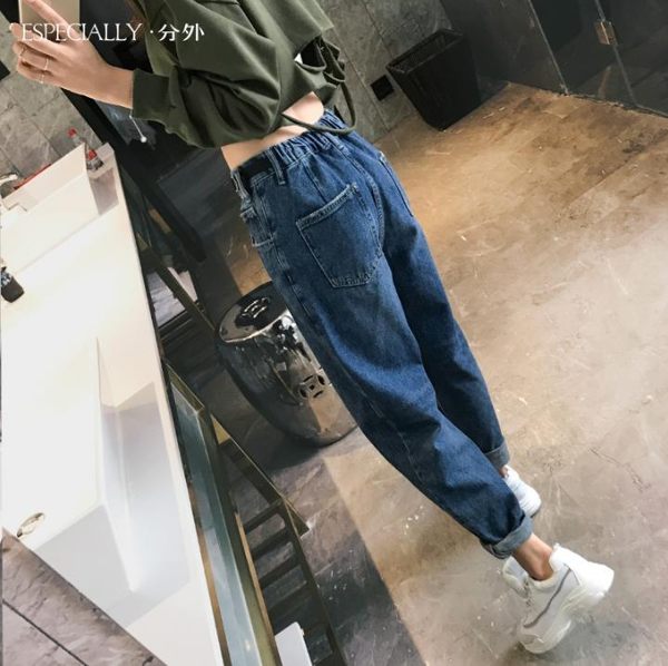 牛仔褲 涼感女春裝新款九分直筒褲子韓版顯瘦老爹褲高腰寬松哈倫褲