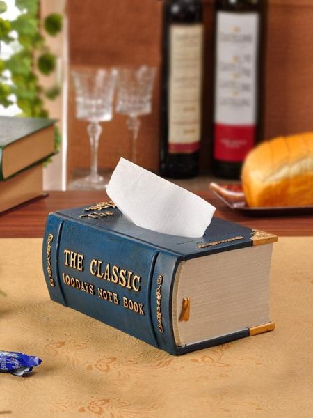 抽紙盒歐式客廳紙巾盒抽紙盒家用創意美式復古書本收納盒紙抽盒 雲朵走走