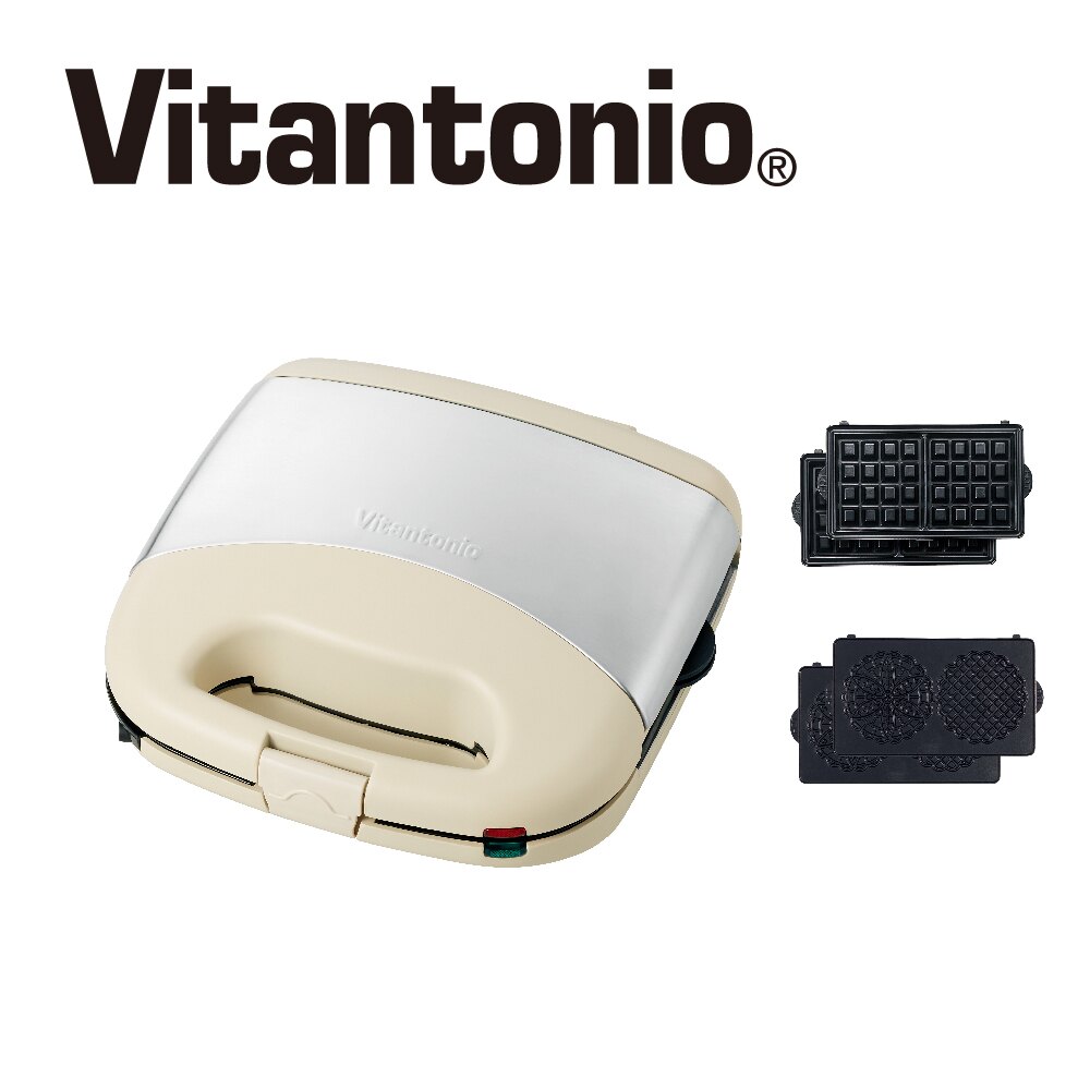【好禮雙重送 贈原廠雕魚燒烤盤+超值刮刀】日本Vitantonio VWH-36B 活動式烤盤鬆餅機 內附法式薄餅及方型鬆餅烤盤