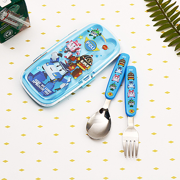 POLI救援小英雄兒童湯匙+叉子組盒裝2款ni