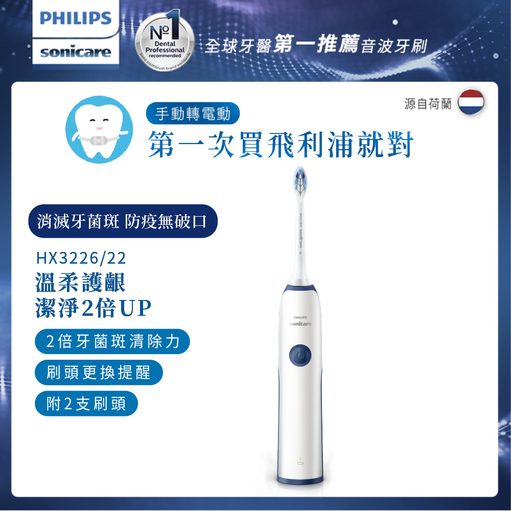 【PHILIPS 飛利浦】Sonicare Elite+ 音波震動牙刷HX3226/22