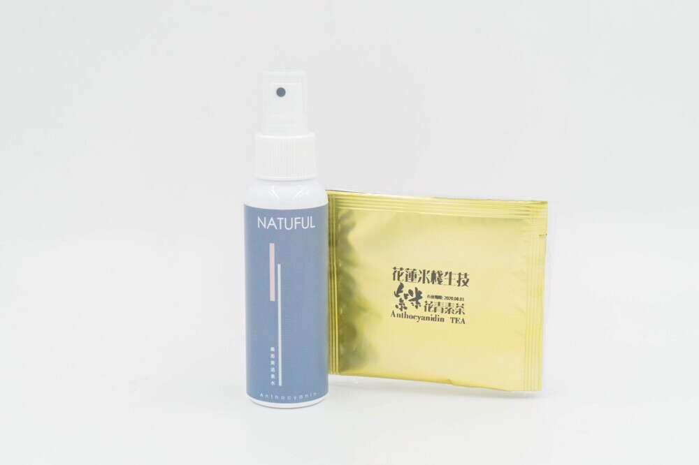 NATUFUL樂浵芙の花青素活泉水100ml*1瓶+有機紫米花青素茶3.5g*5包 (小資組)